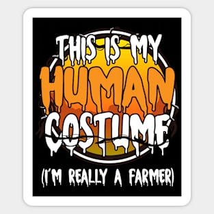 This Is My Human Costume I'm Really A Farmer Funny Lazy Halloween Costume Last Minute Halloween Costume Halloween 2021 Gift Sticker